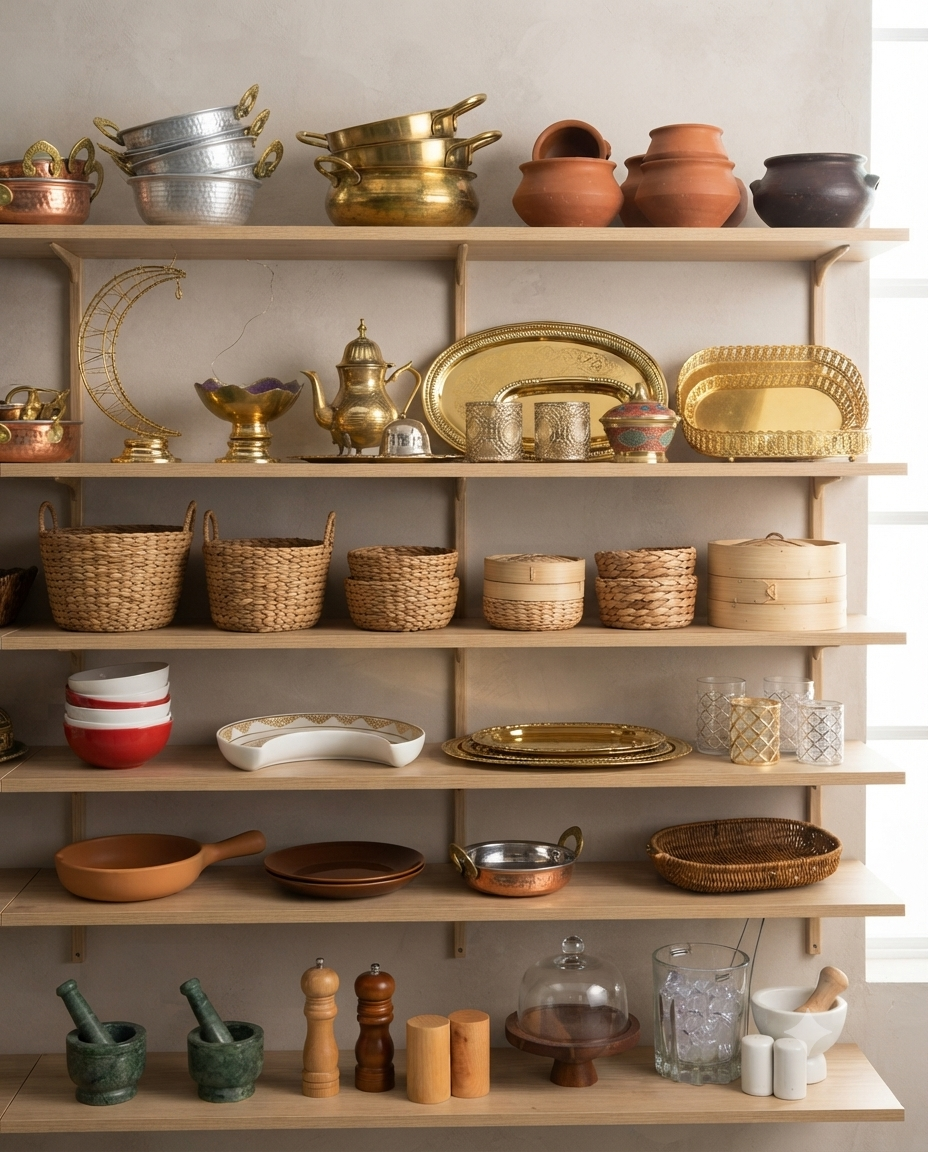 Kitchen props and serveware available on set at Look and Cook Studios