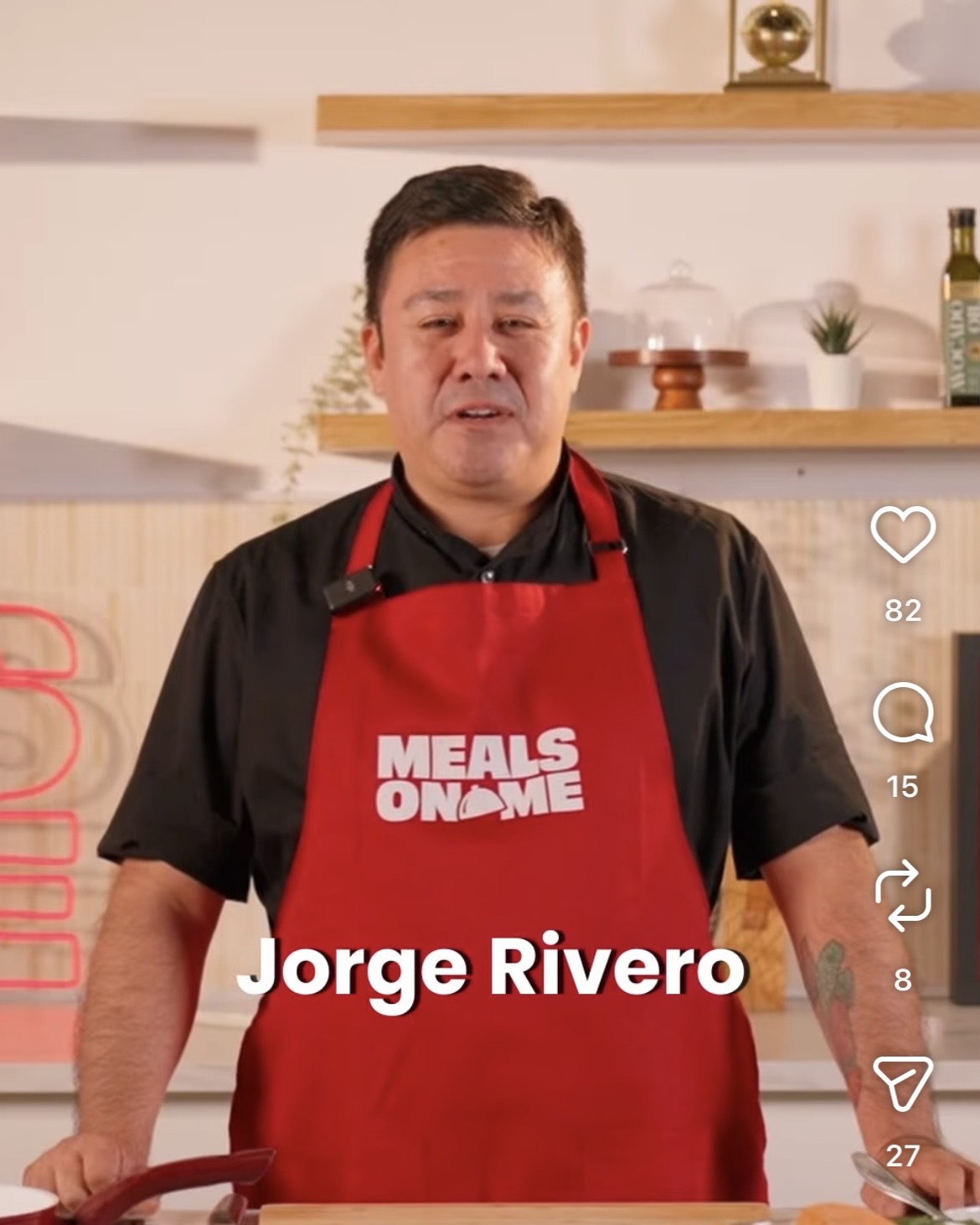 Chef Jorge Rivero filming Meals On Me